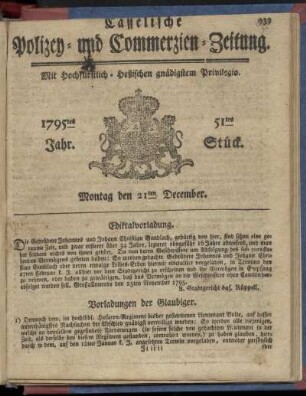 51tes Stueck, Montag den 21ten December 1795