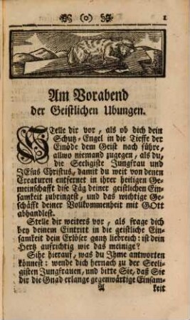 Des Bettenden Christen ... Geistliche Einsamkeit, 5. ... Auf die Erhaltung der innerlichen Ruhe durch gute Einrichtung der Anmuthungen Abzihlend