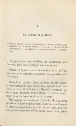I Le Pauvre et le Riche