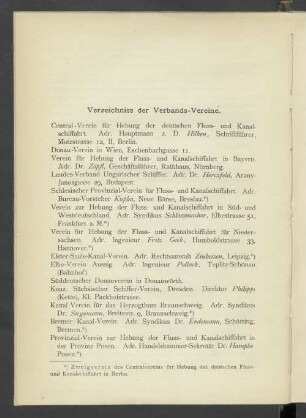 Verzeichniss der Mitglieder des I. Verbandstages