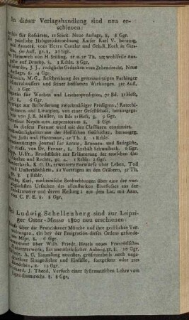 In dieser Verlagshandlung sind neu erschienen:[...]