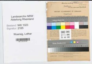 Entnazifizierung Lothar Wuersig , geb. 29.04.1914 (Verwaltungsinspektor)