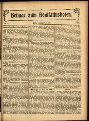 Zweite Ausgabe vom Sonntag, den 03. Juli 1910.