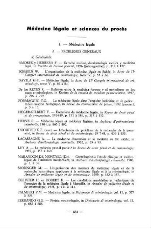 433-463, Médecine légale et sciences du procés