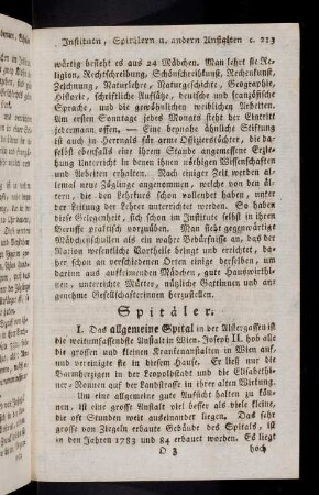 213-224, Spitaeler