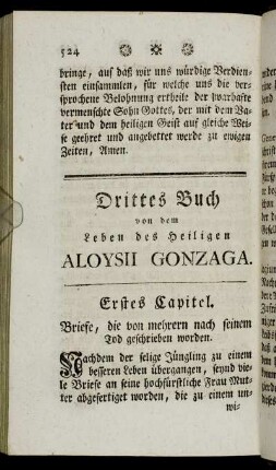 Drittes Buch von dem Leben des Heiligen Aloysii Gonzaga.