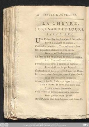 La Chevre, Le Renard Et L'Ours. Fable XVI.