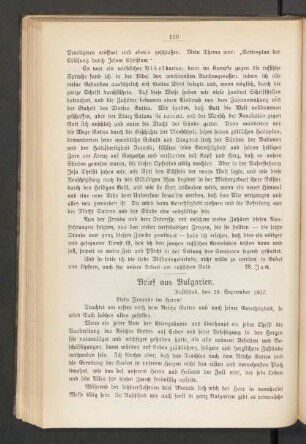 Brief aus Bulgarien