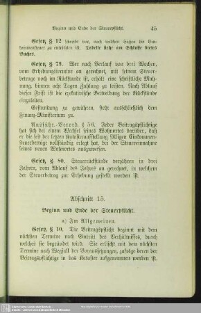 Abschnitt 15. Beginn und Ende der Steuerpflicht