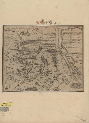 Plan der Schlacht bei Torgau, 1760, Kupferstich, ab 1760