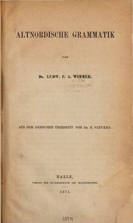 Altnordische Grammatik