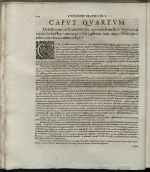Caput Quartum. De Instrumentis & adminiculis, quorum beneficio hujus admirandæ Stellæ Phænomena penitius explorata sunt, atque Observationibus circa hanc cælitus adeptis.