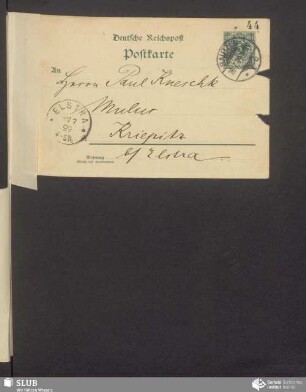[dopisnica wot: Pawoł Wićežk, 26.07.1899]