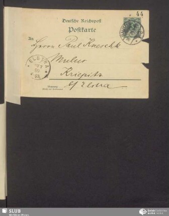 [dopisnica wot: Pawoł Wićežk, 26.07.1899]