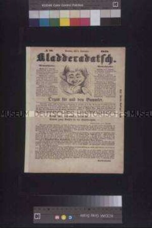 Kladderadatsch. Humoristisch-satyrisches Wochenblatt, Nr. 18, 2. Auflage; Berlin, 3. September 1848