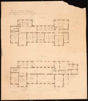 Wohnhaus Franz Wertheim, Berlin-Grunewald: Grundrisse Hauptgeschoss und OG, 1:100