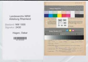 Entnazifizierung Oskar Von Hagen, geb. 06.04.1898 (Kaufm.Angest.)