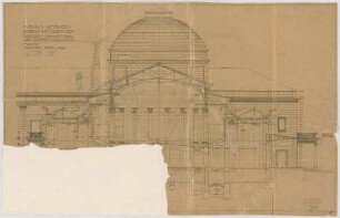 Thiersch, Friedrich von; Wiesbaden; Kurhaus - Großer Konzertsaal (Querschnitt)