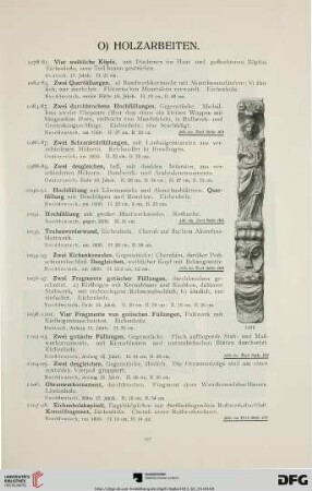 O) Holzarbeiten (Nr. 1078-1266)