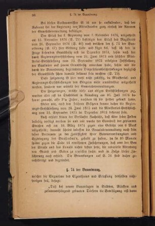 §. 74 der Bauordnung,