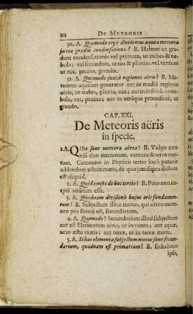 Cap. XXI. De Meteoris aeris in specie. - Cap. XXX. De Coctione.