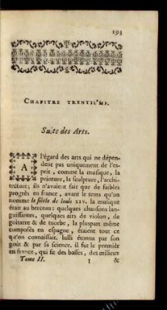 Chapitre Trentiéme. Suite des Arts
