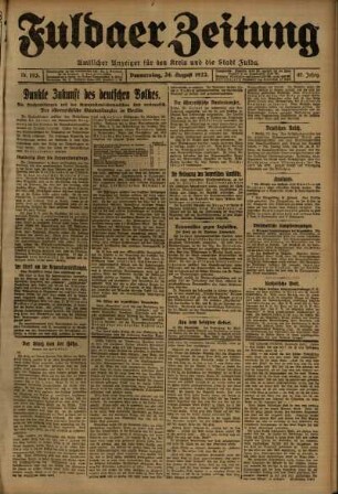 Ausgabe vom Donnerstag, den 24. August 1922.
