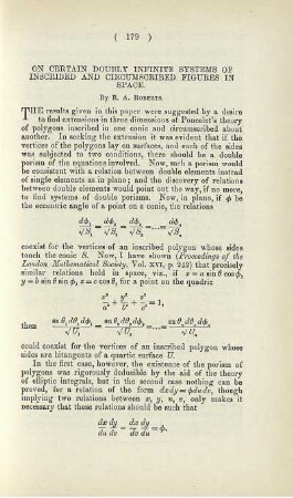 On certain doubly infinite systems of inscribed and circumscribed figures in space.