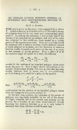 On certain doubly infinite systems of inscribed and circumscribed figures in space.
