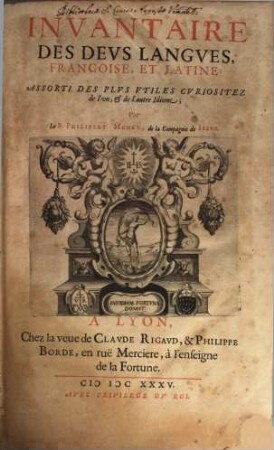 Inventaire des deux Langues françoise et latine