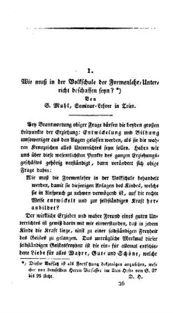 Wie muß in der Volksschule der Formenlehr-Unterricht beschaffen seyn?