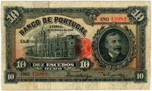 Geldschein, 10 Escudos, 13.1.1925