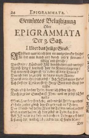 Gemüttes Belustigung Oder Epigrammata. Der 3. Satz.