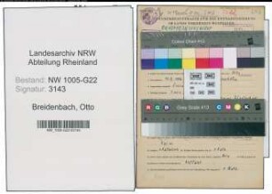 Entnazifizierung Otto Breidenbach , geb. 13.02.1906 (Baecker)
