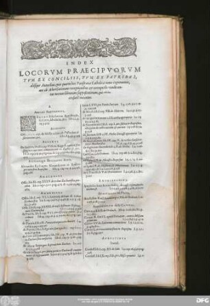 Index Locorum Praecipuorum Tum Ex Conciliis, Tum Ex Patribus, aliisque Autoribus, quae quarto hoc Panstratiae Catholicae tomo exponuntur, aut ab Adversariorum exceptionibus & corruptelis vindicantur: necnon liborurm supposititiorum, qui [...] censurâ notantur.