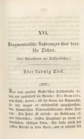 Über Ludwig Tieck