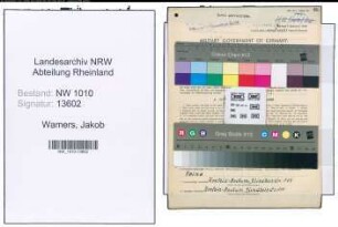 Entnazifizierung Jakob Wamers , geb. 17.09.1905 (Angestellter)