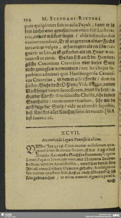 XCVII. Arcumboldi Legati Pontificii obitus