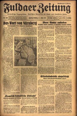 Ausgabe vom Sonntag, den 04. September 1938.