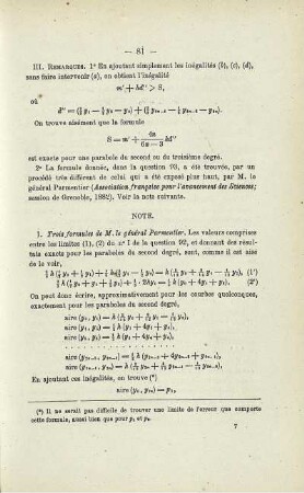 SUR LE CALCUL APPROXIMATIF DE AIRES PLANES.