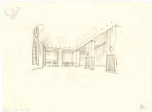 Pfann, Paul; München - Theresienhöhe; Ausstellung München 1908 - Innenraum (Perspektive)