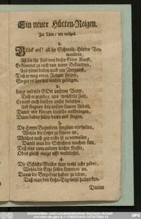 Ein neuer Hütten-Reigen.