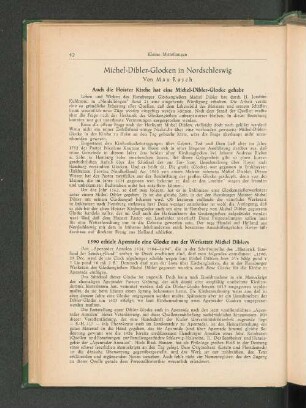 Michel-Dibler-Glocken in Nordschleswig