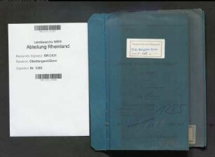 Reuss; Erich, Bergassessor; Prüfungs- u. Personalakten Band 1