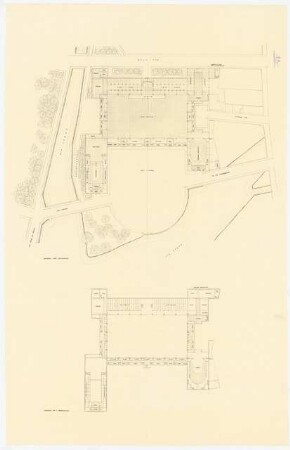 Parteihaus auf der Spreeinsel, Berlin: Grundrisse Erdgeschoss und 1. Obergeschoss