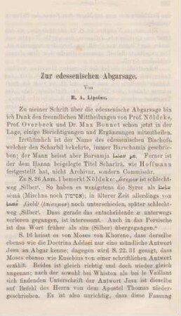187-192 Zur edessenischen Abgarsage