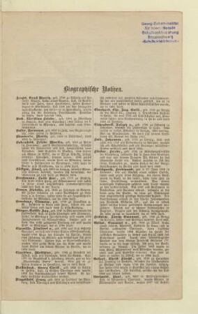 Biographische Notizen