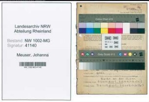 Entnazifizierung Johanna Meuser , geb. 07.10.1894 (Kuechenhilfe)