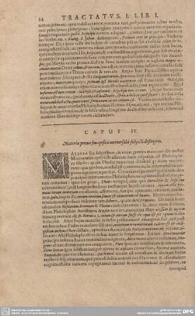 Caput IV. Materiae primae seu opisicii universalis subjecti descriptio.