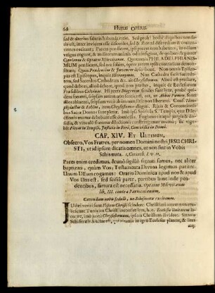 Cap. XIV. Et Ultimum
